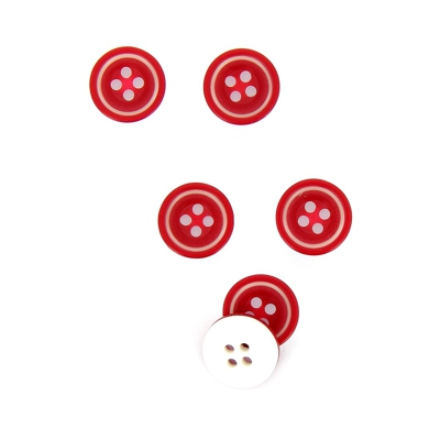 Boutons rouge et blanc 14 mm