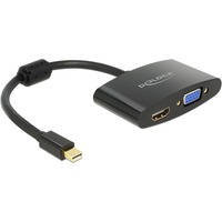 65553 câble vidéo et adaptateur 0,18 m mini Displayport HDMI-A, VGA Noir