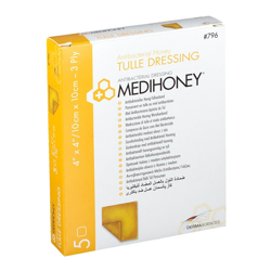 Medihoney Pansement Tulle au Miel antibactérien 10cm x 10cm características