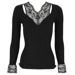 OSCALITO pull col dentelle fantaisie en laine et soie Chantilly precio