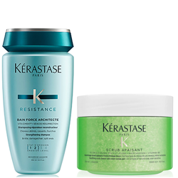 Kérastase Resistance Bain Force and Soothing Scrub Duo 250ml precio