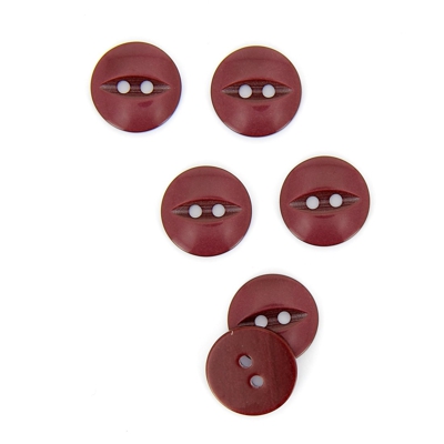 Boutons ronds rouge bordeaux 16 mm