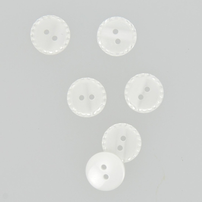 Boutons à bords pointillés blanc 15 mm