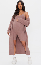 PLT Maternité - Gilet ample en maille chenille camel, Camel en oferta