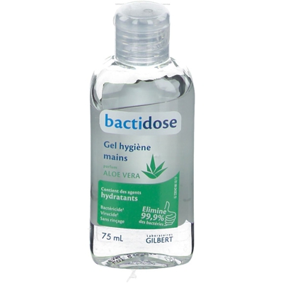 Bactidose Gel Hydroalcolique Hygiène mains Aloe vera