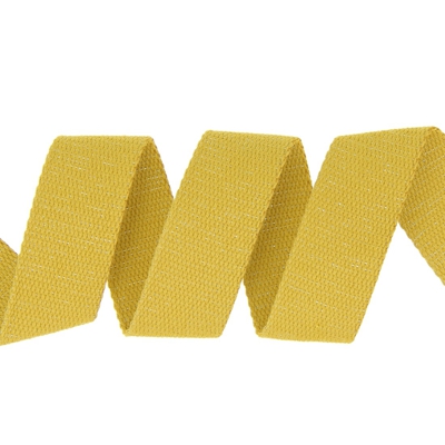 Sangle pour sac coton jaune moutarde lurex 30 mm
