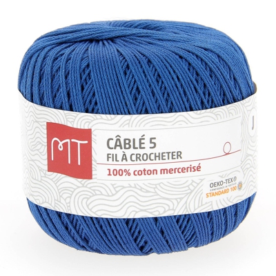 Fil à crocheter n°5 bleu indigo