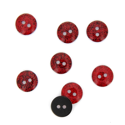 Boutons pailletés rouge 14mm