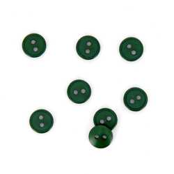Boutons plats 2 trous vert foncé 11 mm en oferta