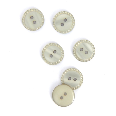 Boutons à bords pointillés gris clair 15 mm