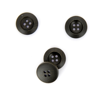 Boutons noirs en bois 18 mm