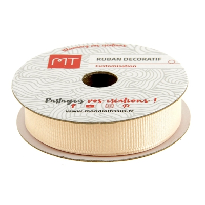 Bobine ruban gros grain nude 12 mm