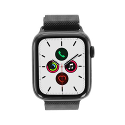 Apple Watch Series 5 - boîtier en acier inoxydable noir 44mm - bracelet milanais en noir sidéral (GPS+Cellular) - très bon état características