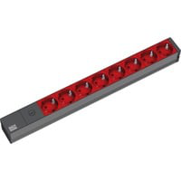 19'''' 2m 8x Schuko H05VV-F 3G 1.00mm² multiprise 8 sortie(s) CA Noir, Rouge características