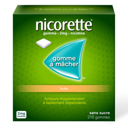 Nicorette® Gomme 2 mg Fruit sans sucre en oferta