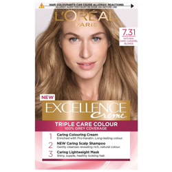 L'Oréal Paris Excellence Crème Permanent Hair Dye (Various Shades) - 7.31 Natural Dark Caramel Blonde precio