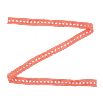 Ruban dentelle avec mini pompons rose