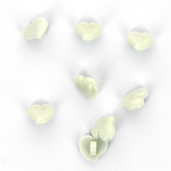 Boutons forme cœur blanc 13 mm características