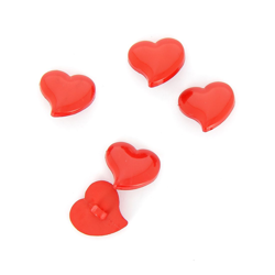 Boutons forme cœur rouge 18 mm precio