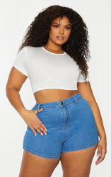 PLT Plus - Short disco moyennement délavé, Délavage bleu moyen características