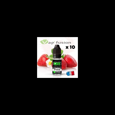 Lot de 10 flacons Fraises - arômes concentrés - 10ml - Diy - Vapfusion