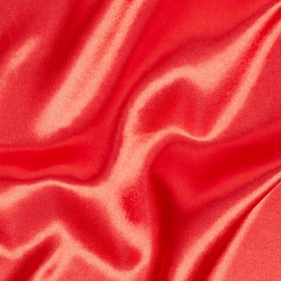 Tissu satin uni rouge