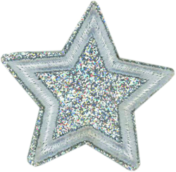 Écusson étoile paillettes gris características