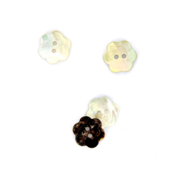 Boutons nacrés fleurs blanc 15 mm precio