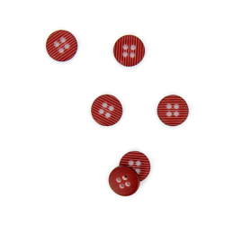 Boutons striés 2 trous rouge bordeaux 11 mm en oferta