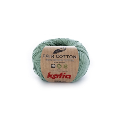 Fil à tricoter bio Katia Fair Cotton vert menthe