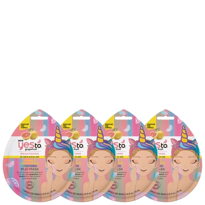 yes to Grapefruit Vitamin C Glow Boosting Mud Single Use Mask (Pack of 4)