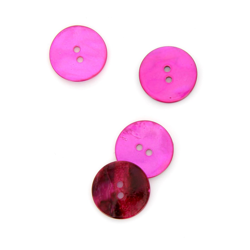 Boutons nacrés rose foncé 18 mm características