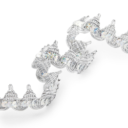 Ruban passementerie triangles argent en oferta