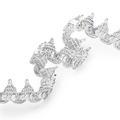 Ruban passementerie triangles argent