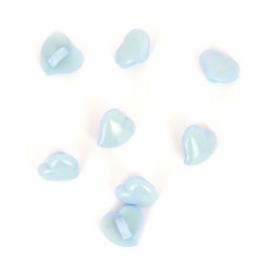 Boutons forme cœur bleu clair 13 mm en oferta