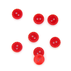 Boutons à bords pointillés rouge 11 mm características