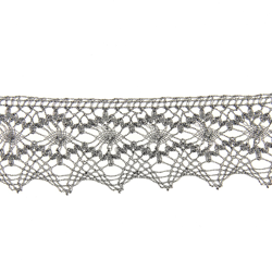 Dentelle métallisée argent vieilli 50 mm precio