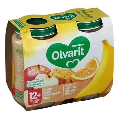 Olvarit Banane Pomme Orange Biscuit 12+ mois