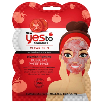 Masque Moussant en Papier Anti-Imperfections Yes To Tomatoes