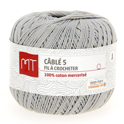 Fil à crocheter n°5 gris clair precio