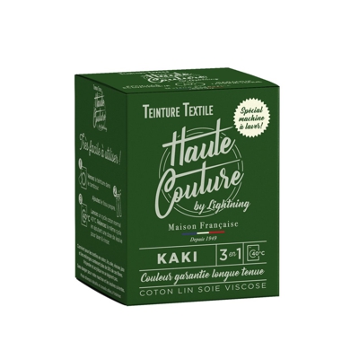 Teinture textile Haute Couture vert kaki