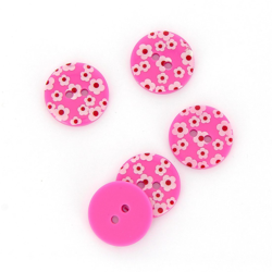 Boutons imprimés fleurs rose 18 mm precio