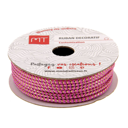 Bobine ruban corde lurex rose 1.7 mm precio