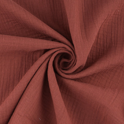 Tissu double gaze coton bio bordeaux en oferta