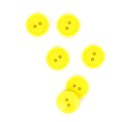 Boutons plats 2 trous jaune 15 mm precio