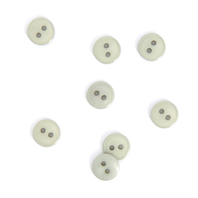 Boutons plats 2 trous gris clair 11 mm