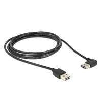 1m USB 2.0 A m/m 90° câble USB USB A Noir