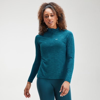 Haut à fermeture éclair ¼ MP Performance pour femmes – Bleu sarcelle - XXS