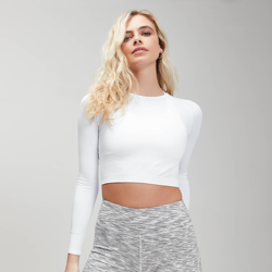 Crop top sans coutures à manches longues MP Shape Seamless Ultra pour femmes – Blanc - XXL en oferta