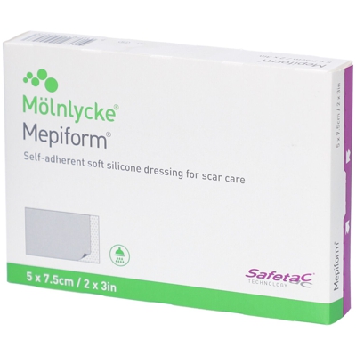 Mepiform® Pansement auto-adhésif siliconé Anti-Cicatrice 5 cm x 7,5 cm